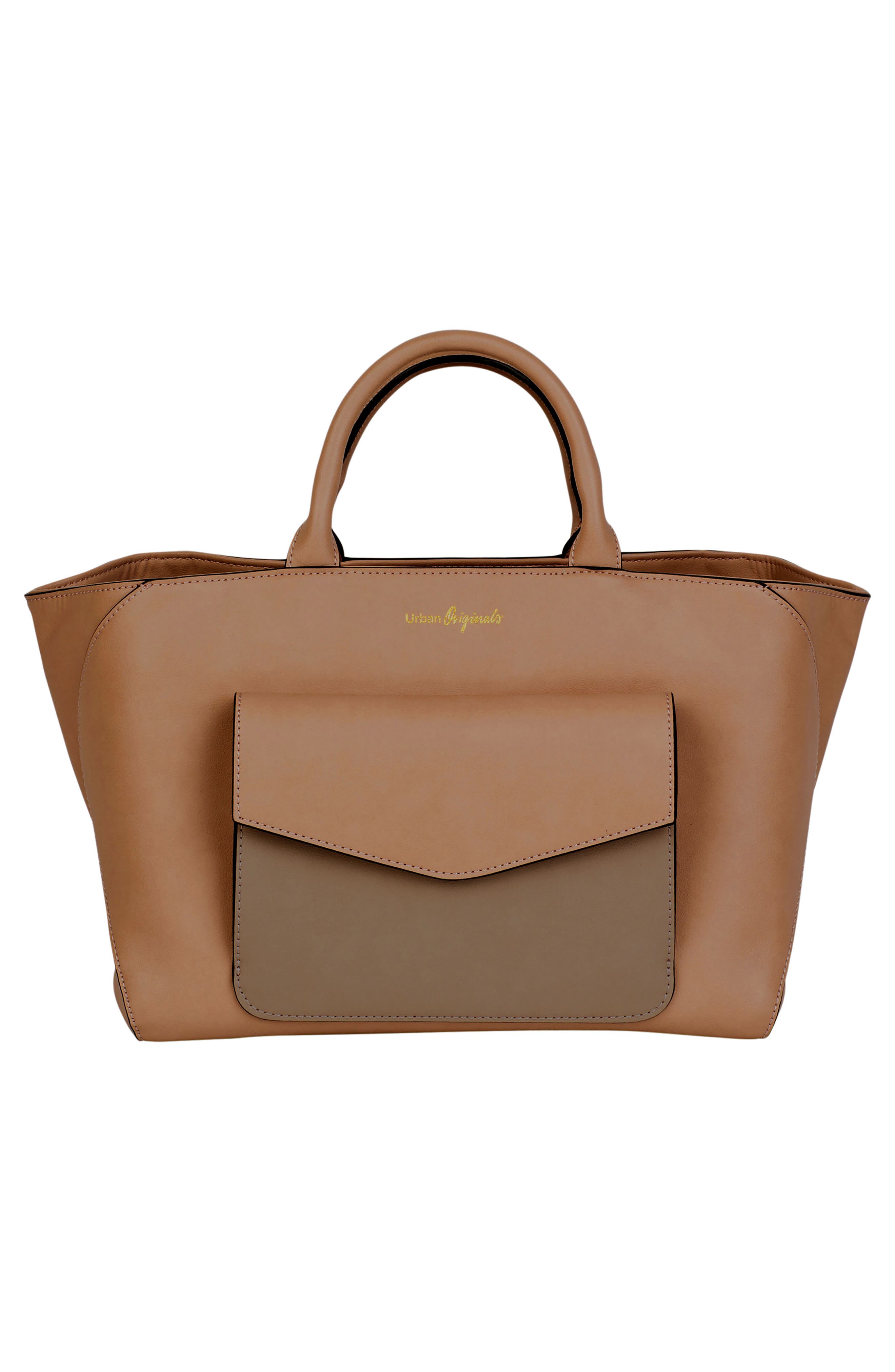 Transform Vegan Leather Satchel, Alternate, color, CAMEL
