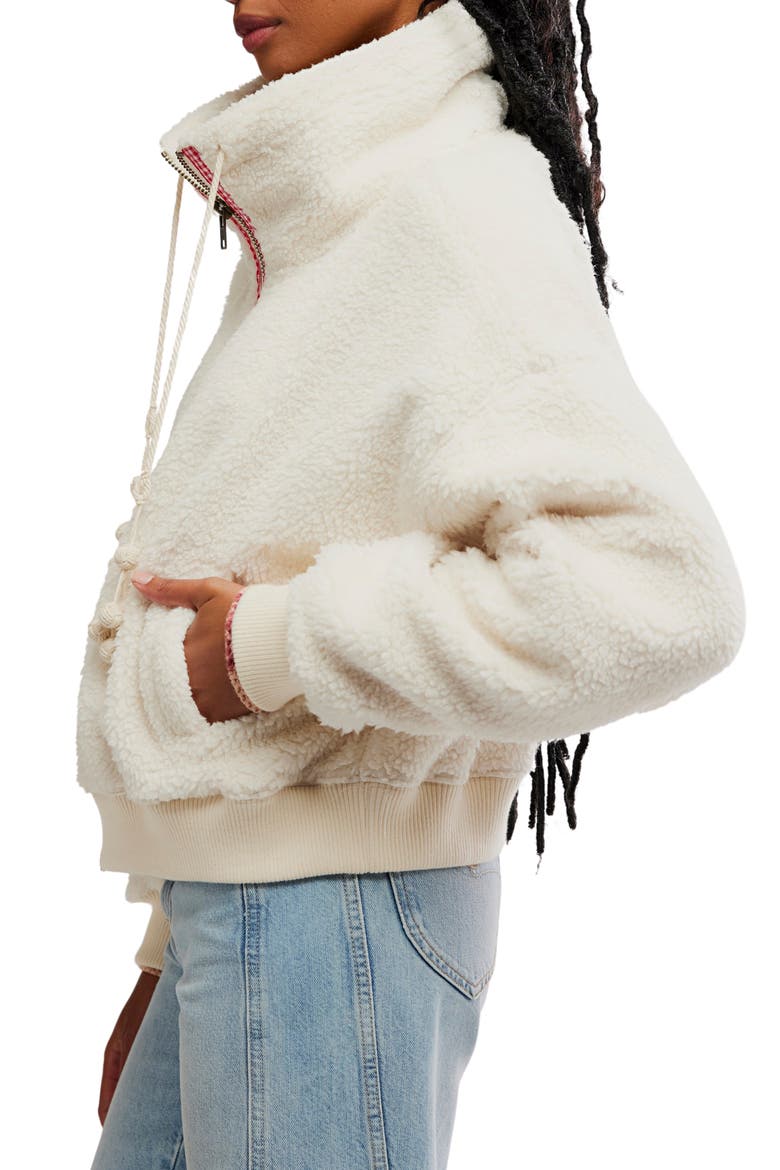 Alpine High Pile Fleece Sweater, Alternate, color, WHITE SWAN