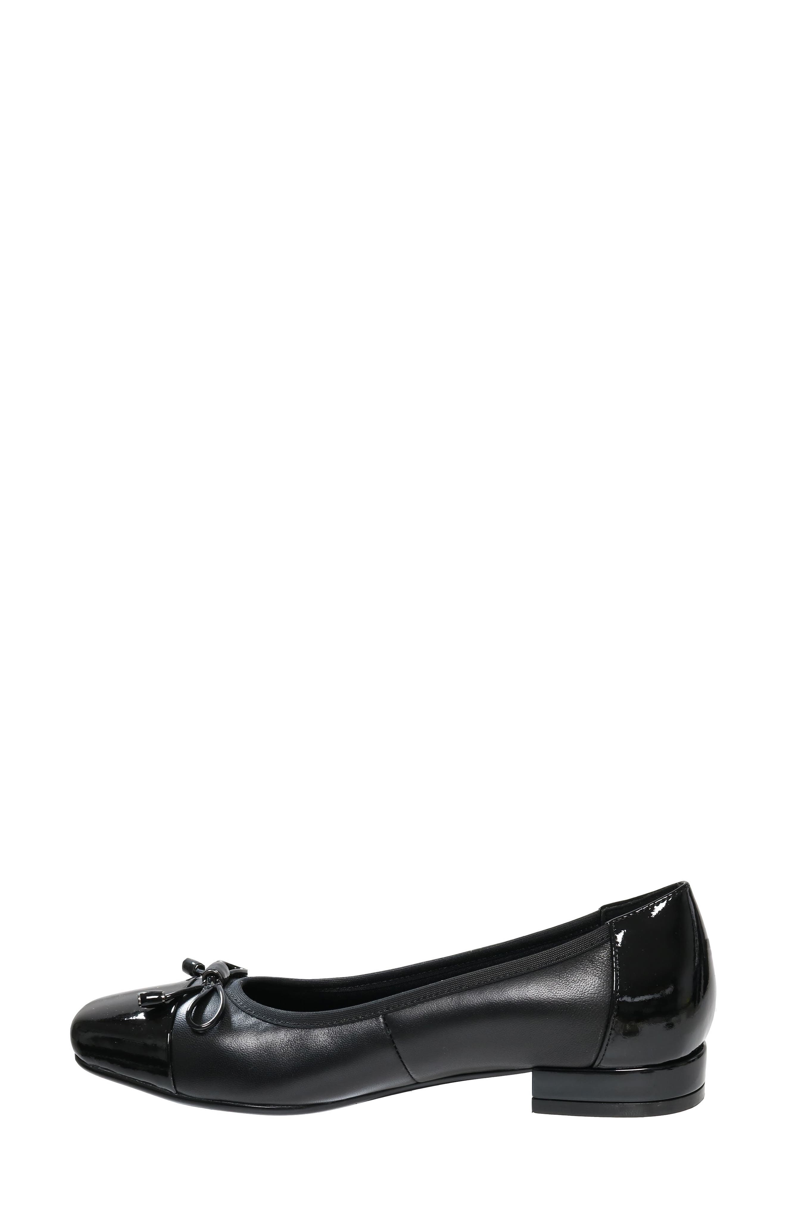 David Tate Alpha Square Toe Flat, Alternate, color, Black Nappa Patent