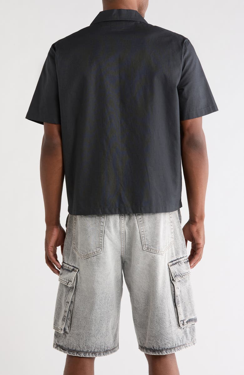 PacSun Elai Solid Cotton & Linen Camp Shirt, Alternate, color, Black