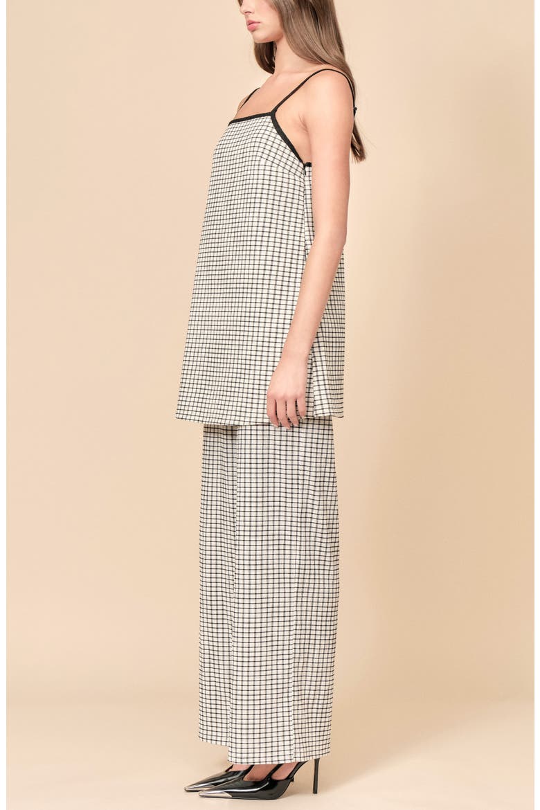 Anya Wide Leg Pants, Alternate, color, BLACK WHITE GRID
