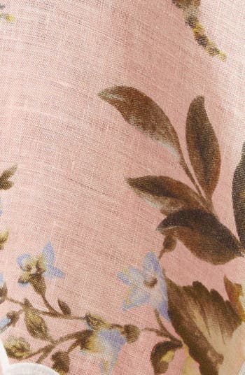 Acadia Floral Print Broderie Anglaise Linen Dress