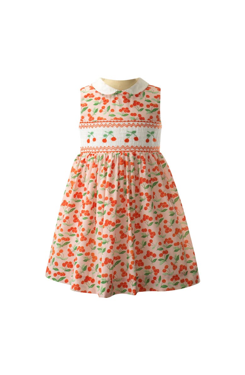 Rachel Riley Cherry Smocked Dress, Main, color, 