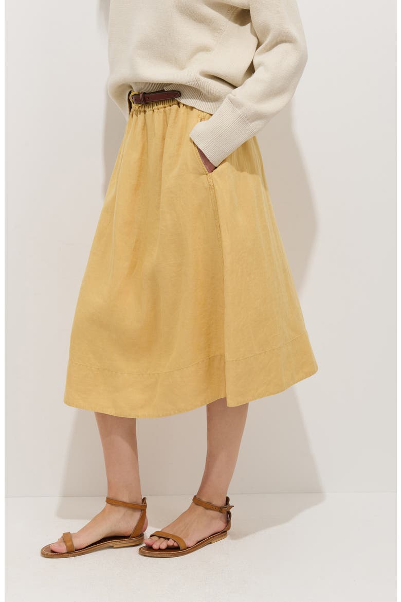 Maddie Linen Skirt, Alternate, color, LIGHT SIENNA