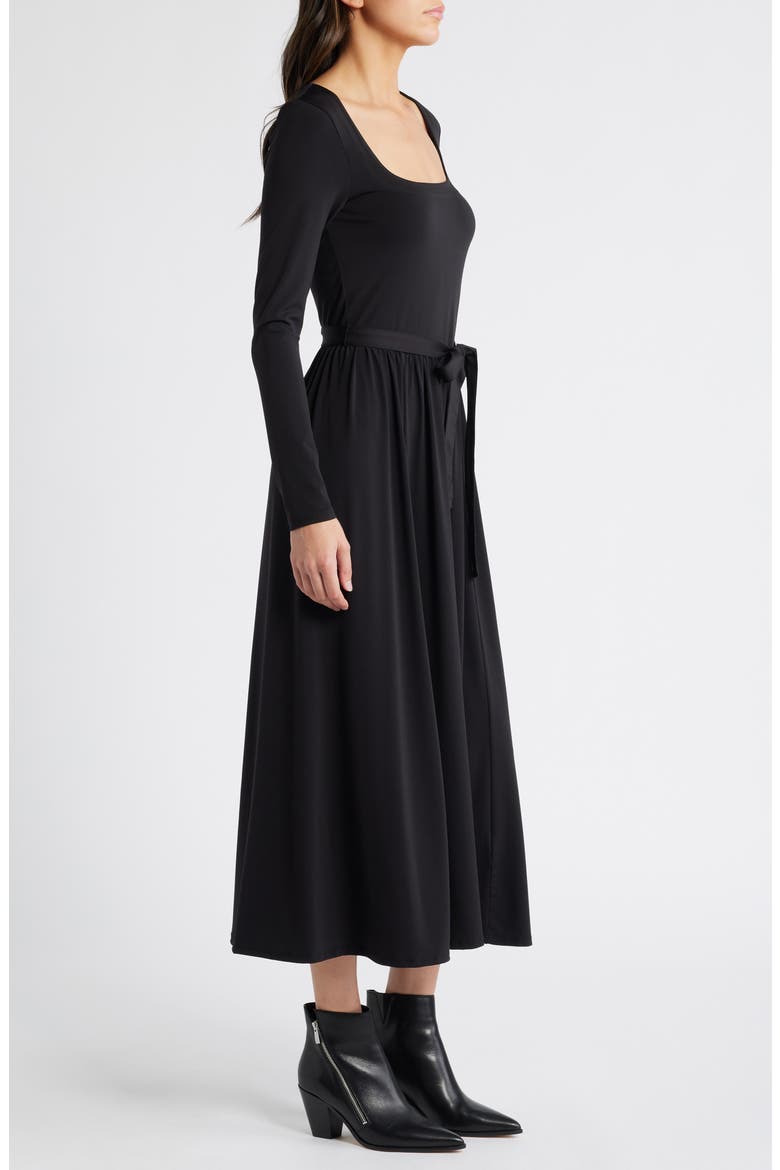 Nieve Long Sleeve Jersey Dress, Alternate, color, BLACK