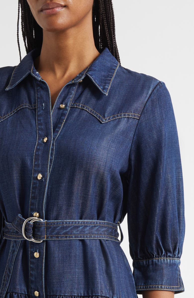 Cinq à Sept Ophelia Denim Shirtdress, Alternate, color, Mer
