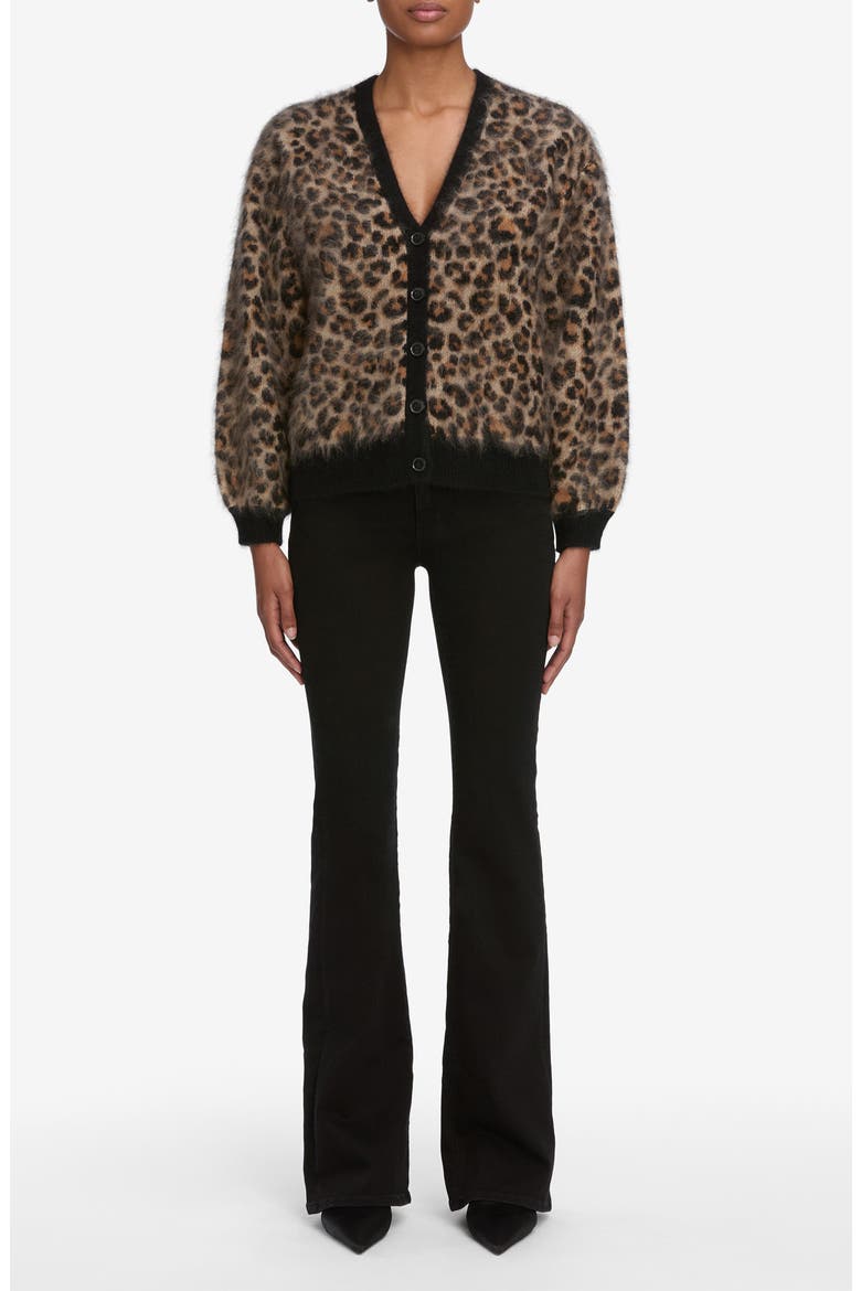 The Brushed Leopard Cashmere Cardigan, Alternate, color, LEOPARD