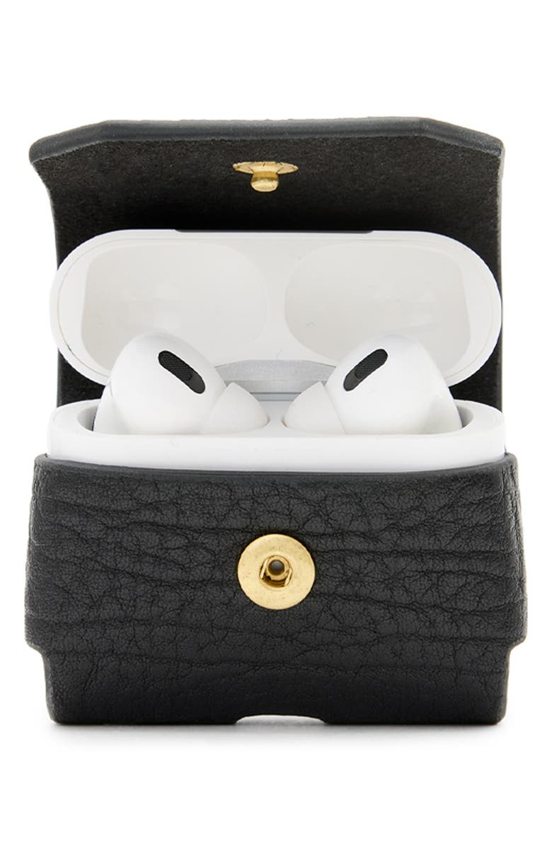 AllSaints Leather AirPod Case, Alternate, color, 