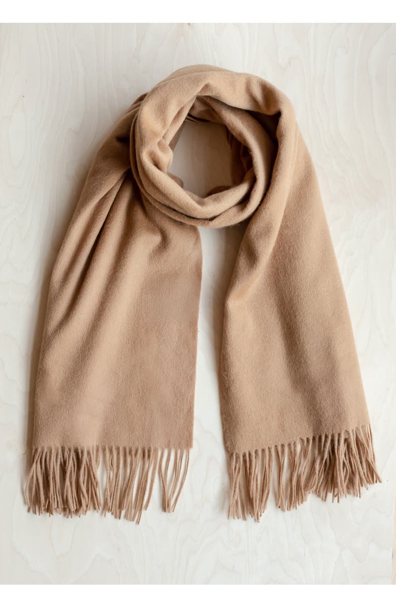 TBCo Lambswool Block Color Blanket Scarf, Alternate, color, Camel