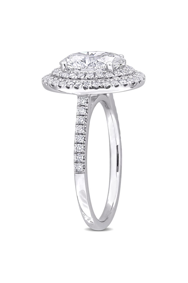 2-1/2 CTW Lab-Grown Diamond Double Halo Ring 14k, Alternate, color, White Gold