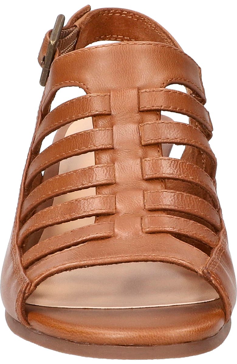 Bella Vita Yakira Strappy Wedge Sandal, Alternate, color, Camel Burnished Leather