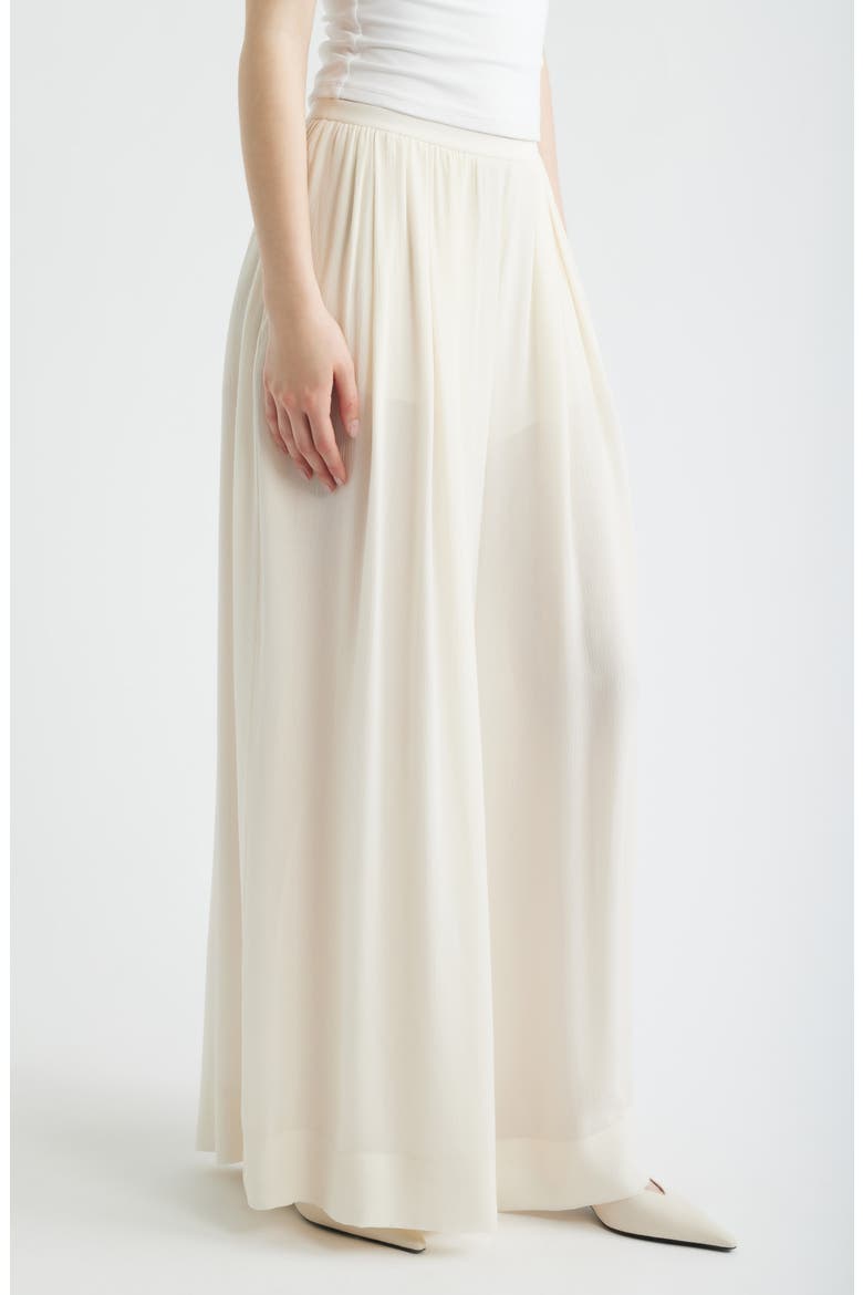 The Wave Silk Chiffon Pants, Alternate, color, CREAM
