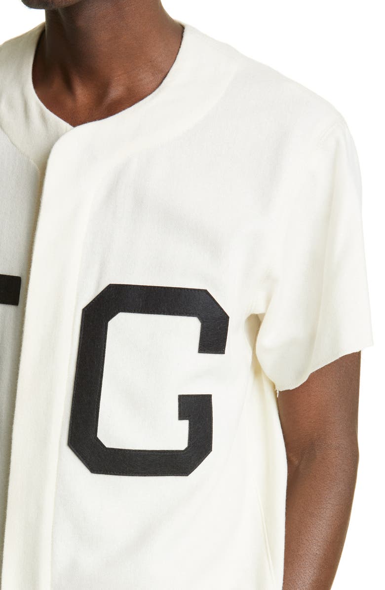Fear of God Zip Wool Blend Baseball Jersey, Alternate, color,