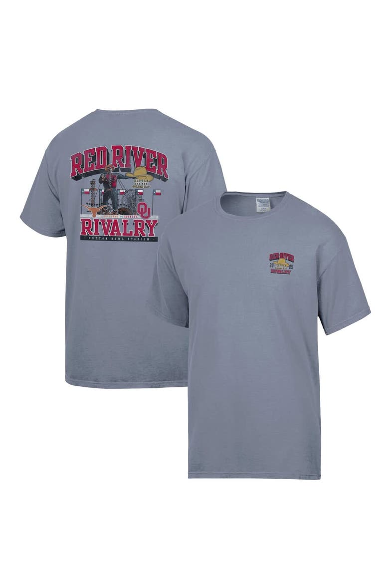Men's ComfortWash Gray Texas Longhorns vs. Oklahoma Sooners Red River Rivalry Big Tex Match Up T-Shirt, Main, color, Gray