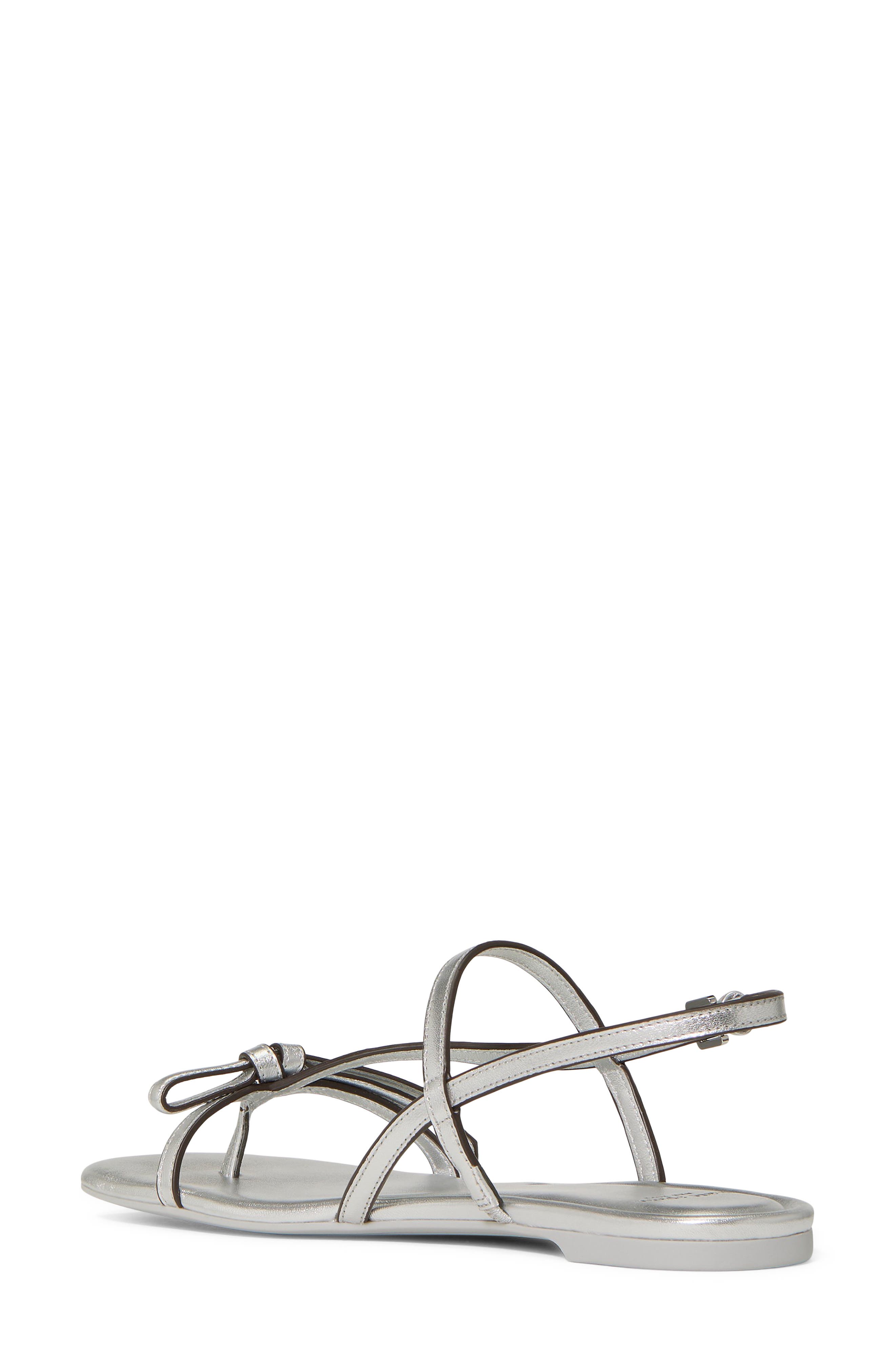 Kate Spade New York loop metallic ankle strap sandal, Alternate, color, Silver