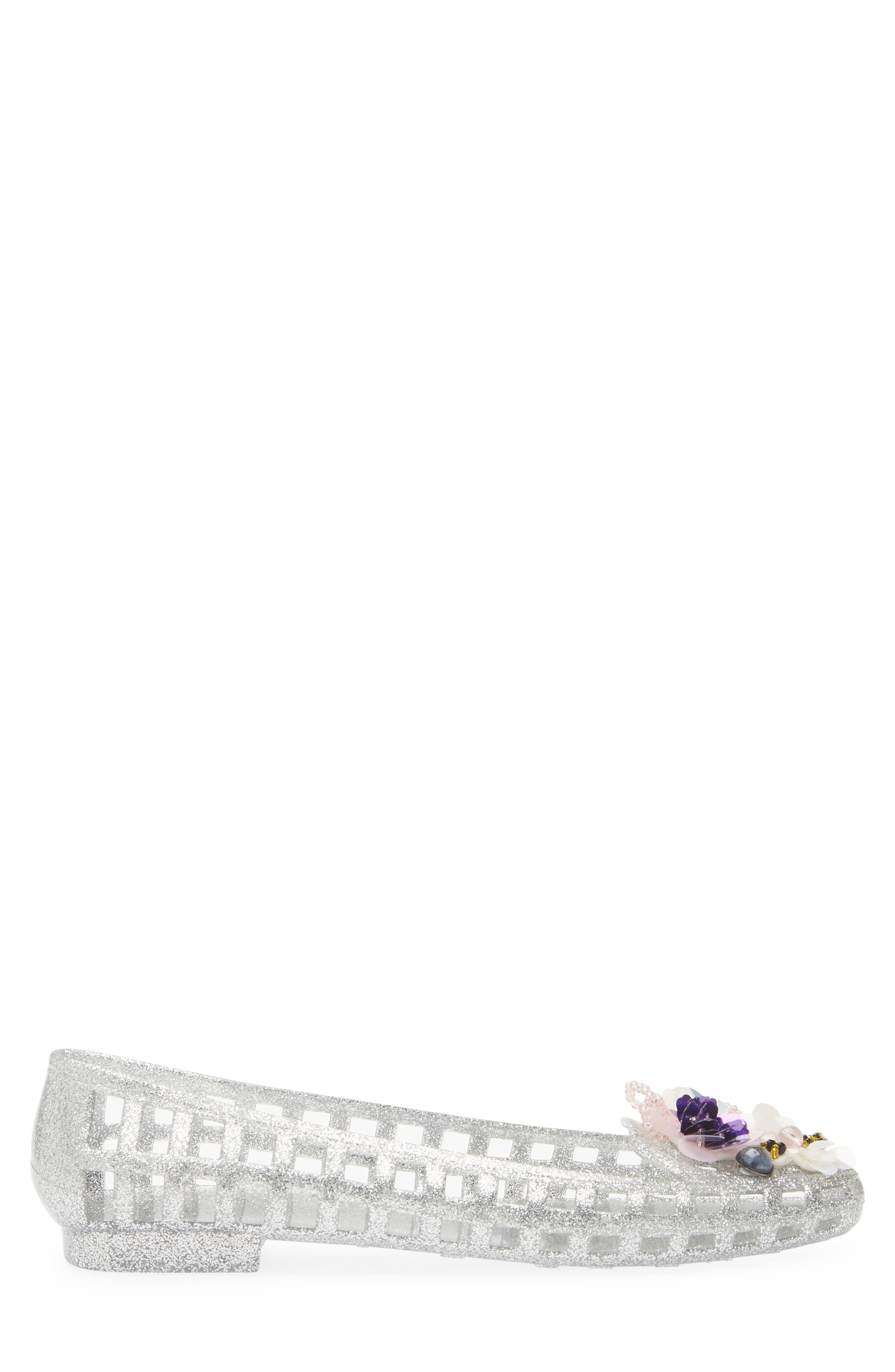 HEAVENLY JELLY Dazzla Jelly Ballet Flat, Alternate, color, Silver