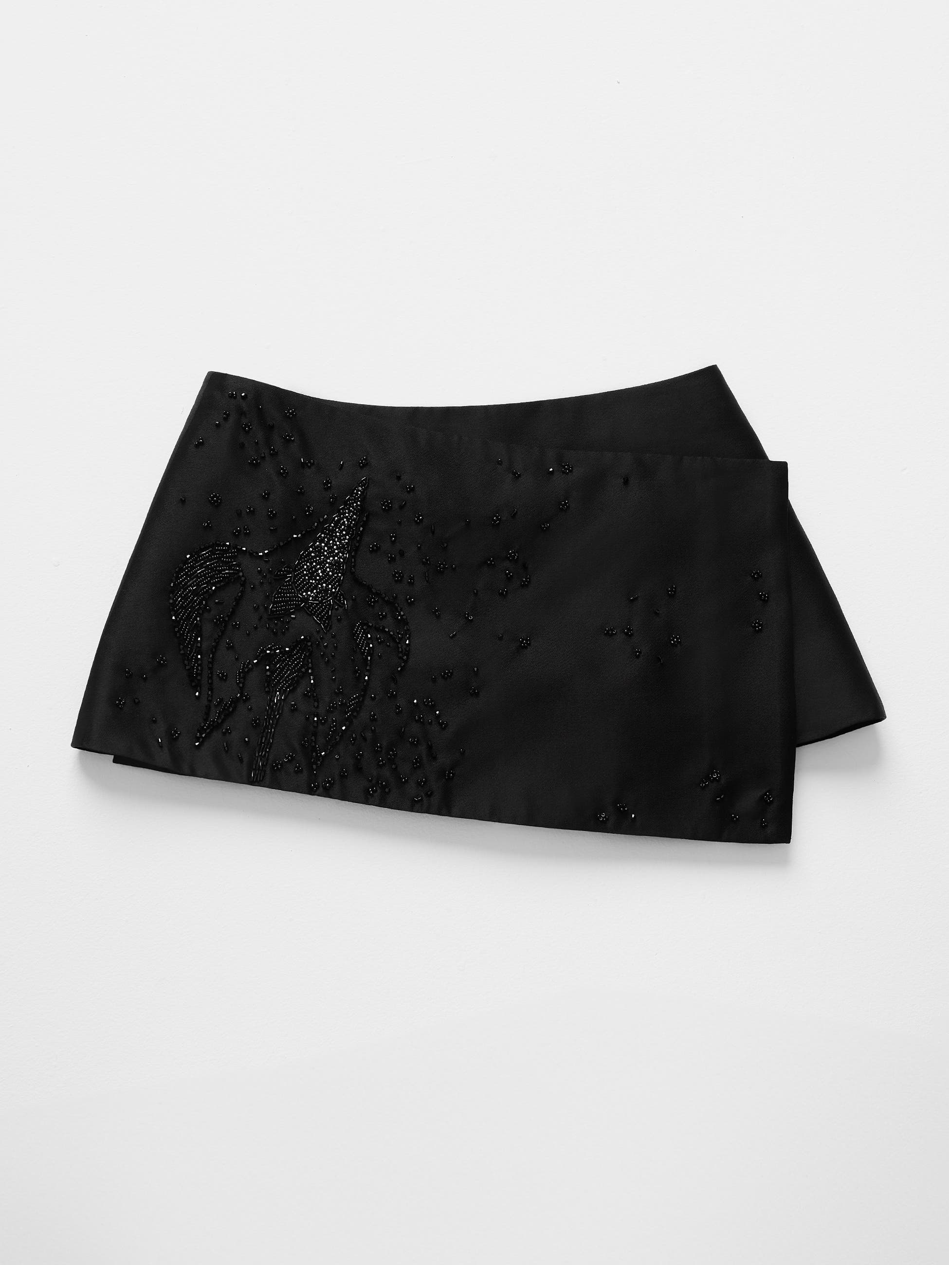 Silk-wool Embroided Mini Skirt - image 2