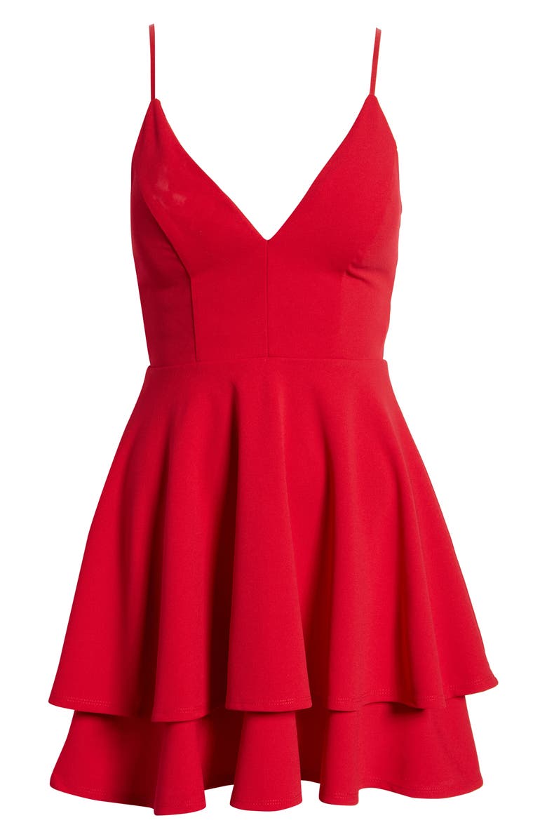 LNL Double Flounce Skater Minidress, Alternate, color, 