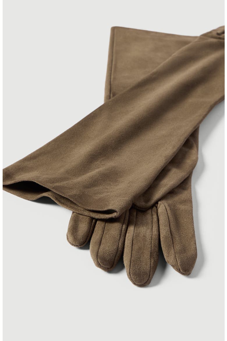 Suede long gloves, Alternate, color, Origano