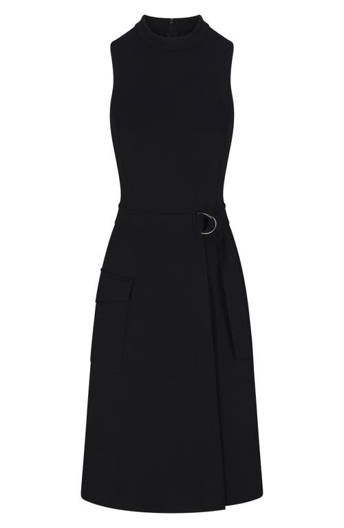 Spanx ® Belted Sleeveless Ponte Cargo Dress In Black