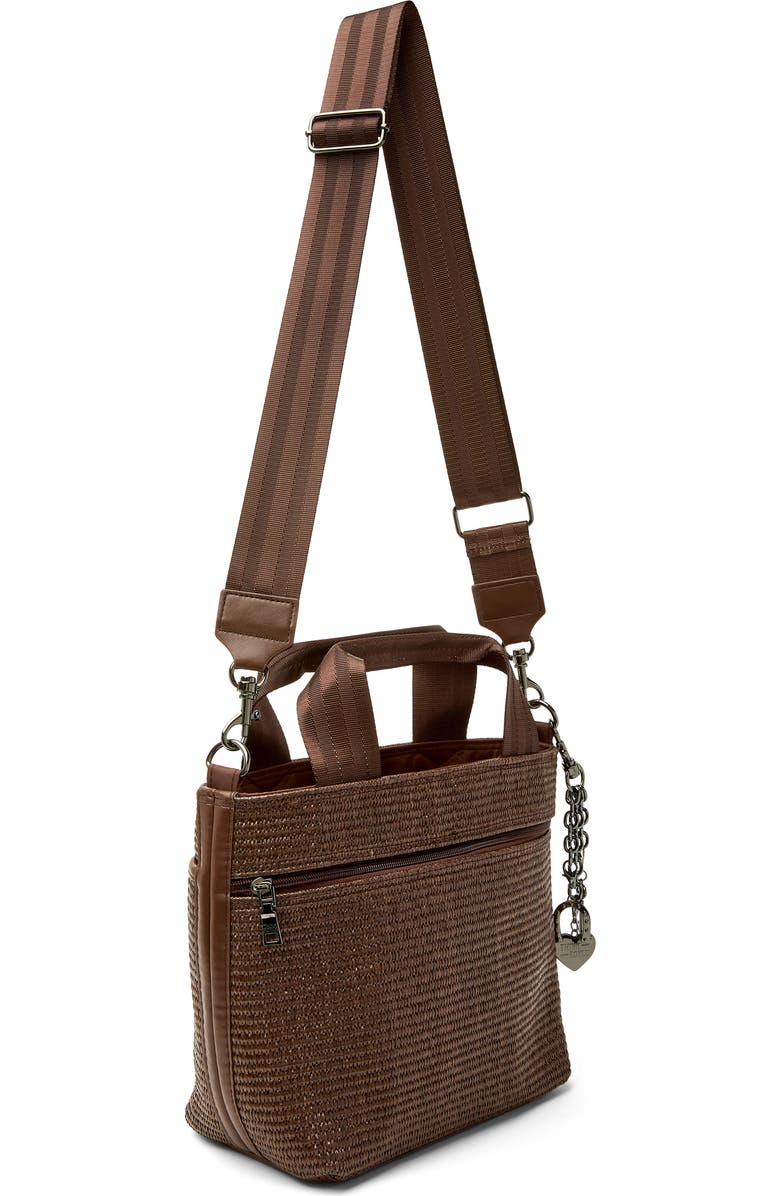 THINK ROYLN Escape Raffia Crossbody Bag, Alternate, color, Espresso Raffia W/ Trim