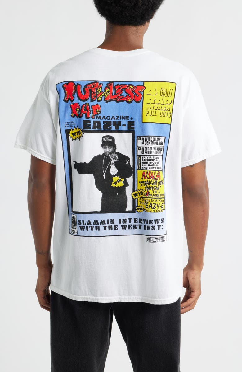 Merch Traffic Eazy-E Ruthless Rap Graphic T-Shirt, Alternate, color, White Overdye