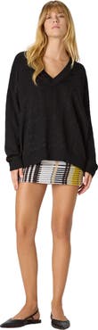Missoni Oversized V-neck Sweater In Chevron Pattern