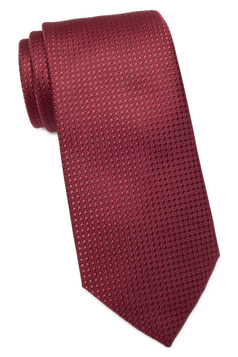 Bloom Solid Tie, Main, color, BURGUNDY