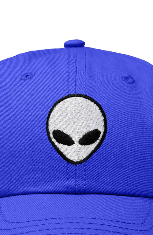 Dalix Alien Embroidered Classic Dad Cap In Royal Blue