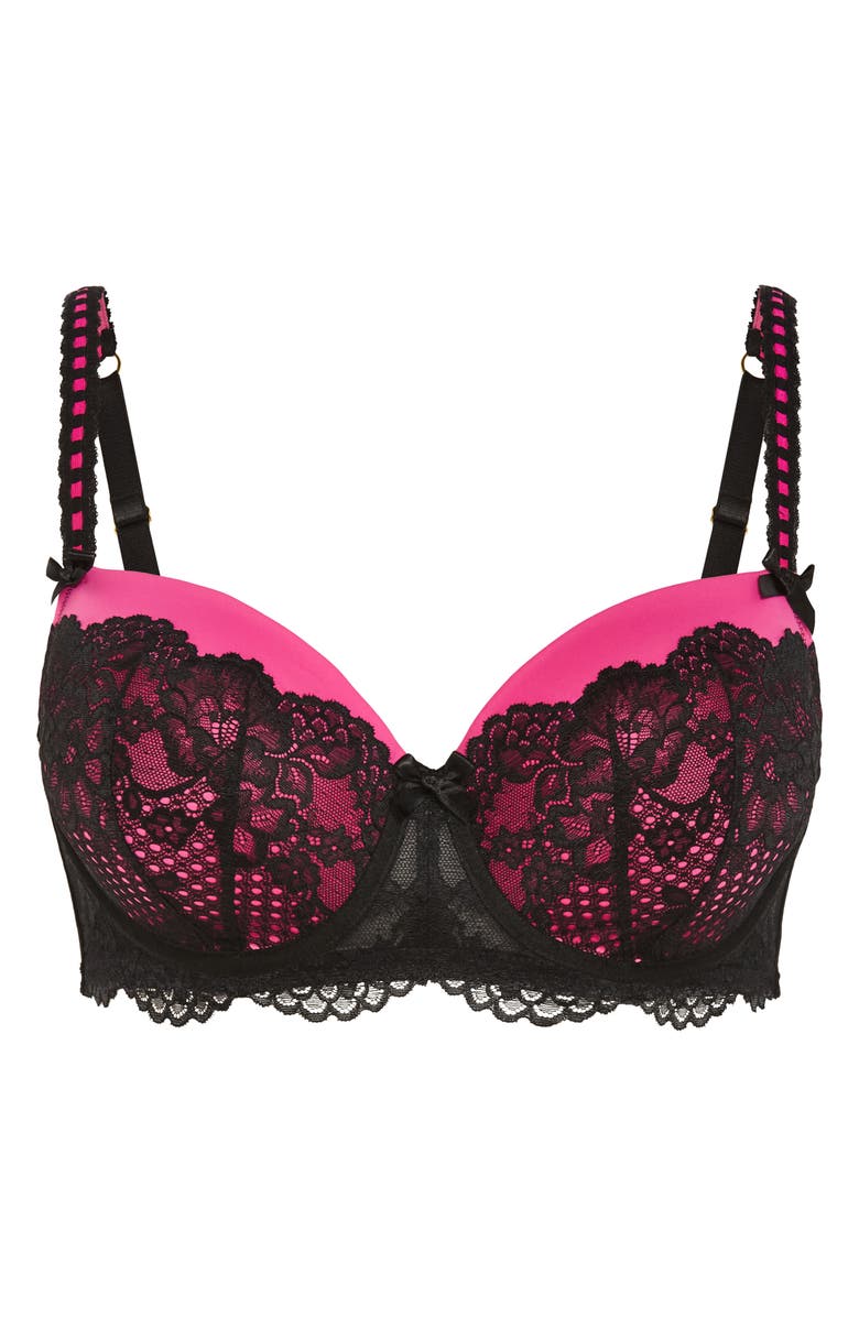 City Chic Leyla Contour Bra, Alternate, color, Black/ Pink