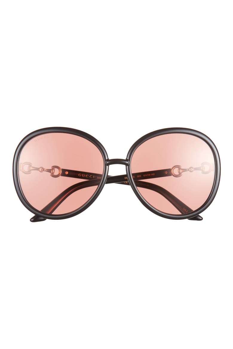61mm Oval Sunglasses, Main, color, BLACK ORANGE