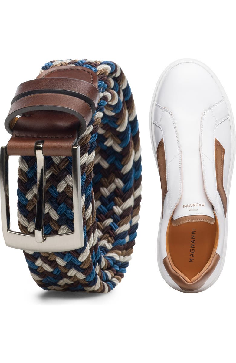 Magnanni Phoenix Slip-On Sneaker, Alternate, color, White And Taupe