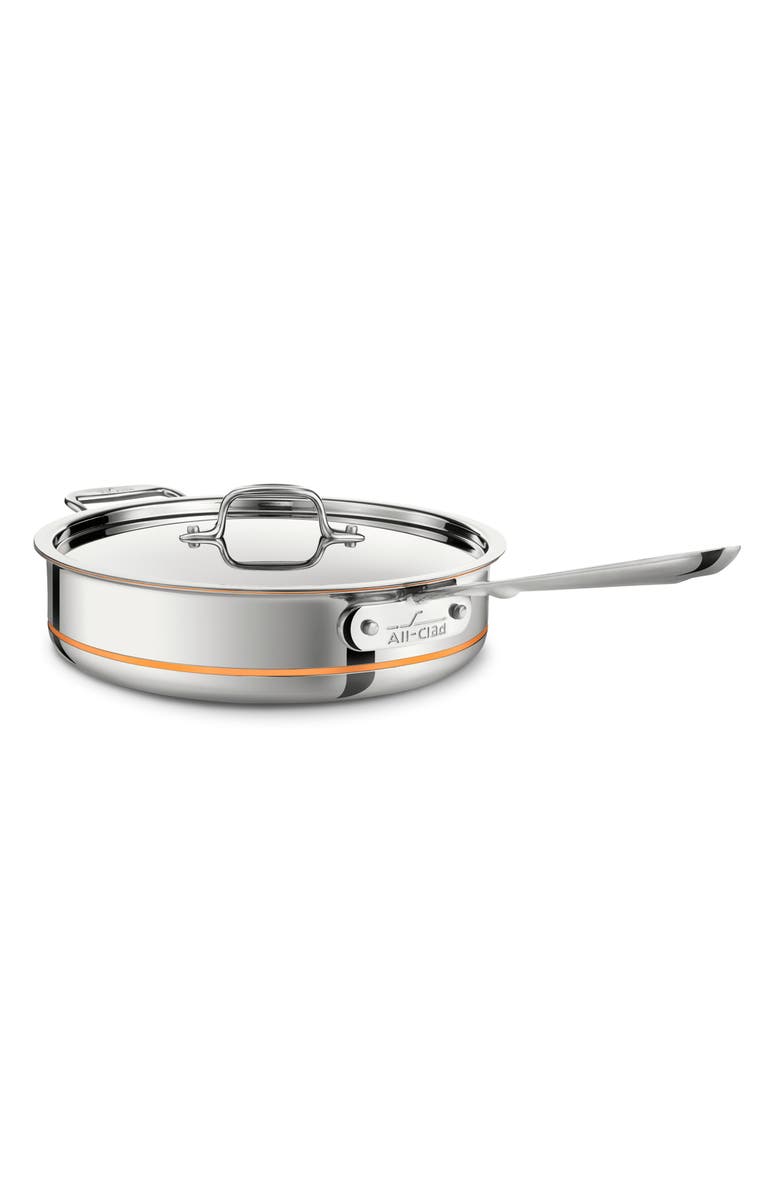 All-Clad Copper Core 5-Ply Bonded 3-Quart Sauté Pan with Lid, Main, color, Silver