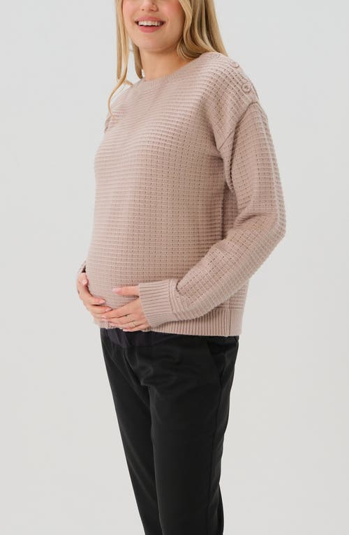 Marion Maternity & Nursing Sweater With Button Detail & Hidden Thumbhole Feature In Multi