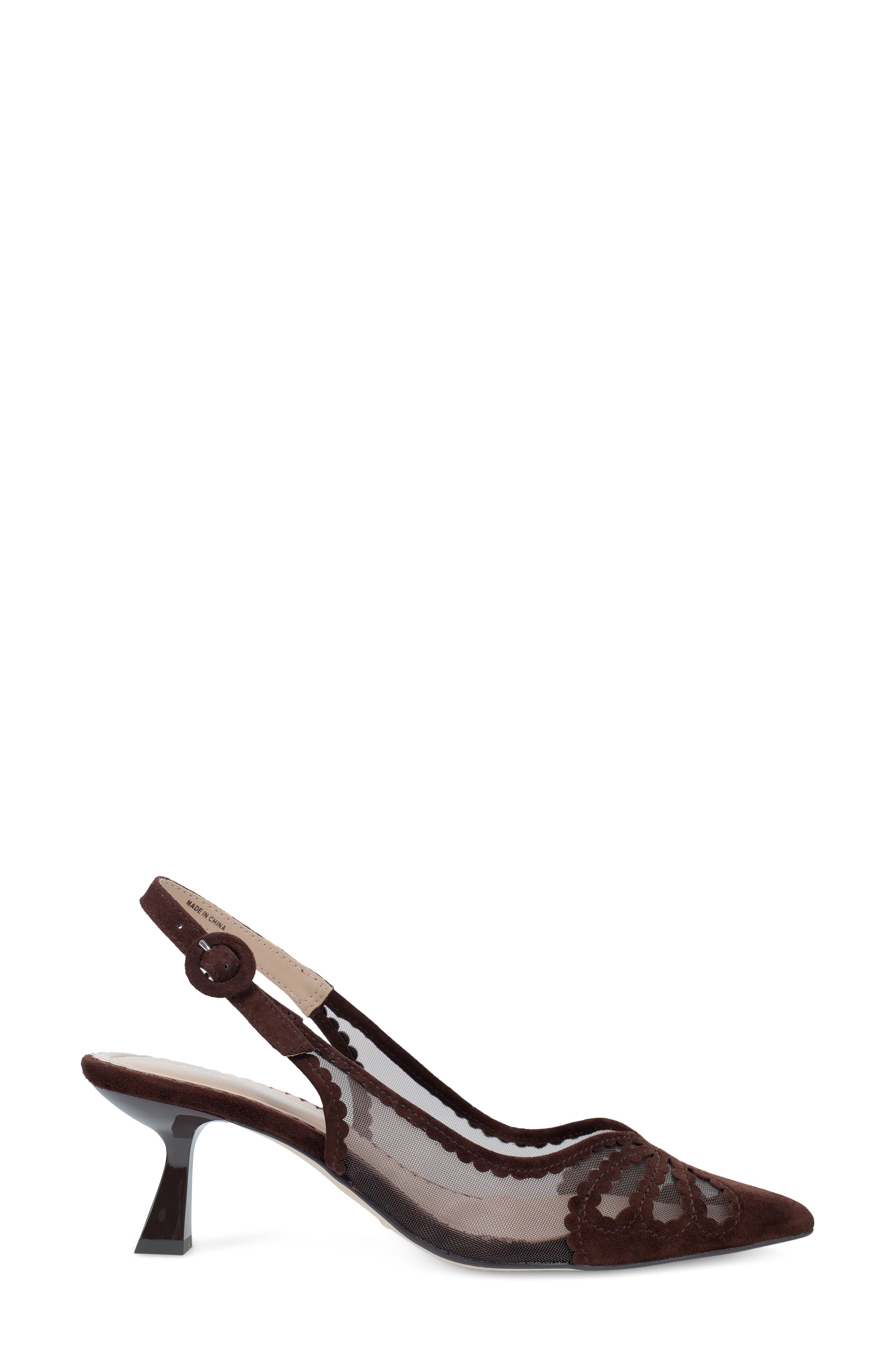 Jacie Slingback Pointed Toe Pump, Alternate, color, CHOCOLATE