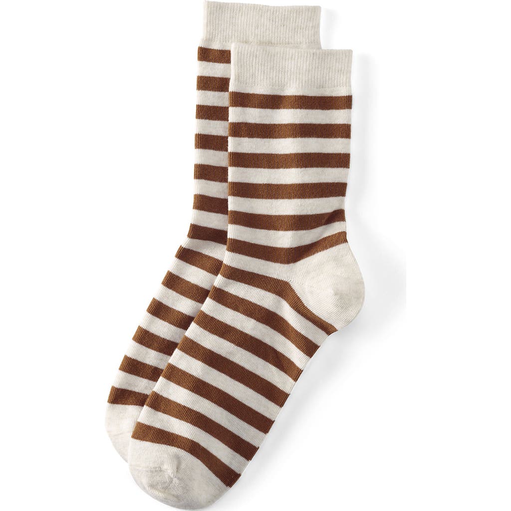 Lands' End 1-pack Novelty Crew Socks In Brown