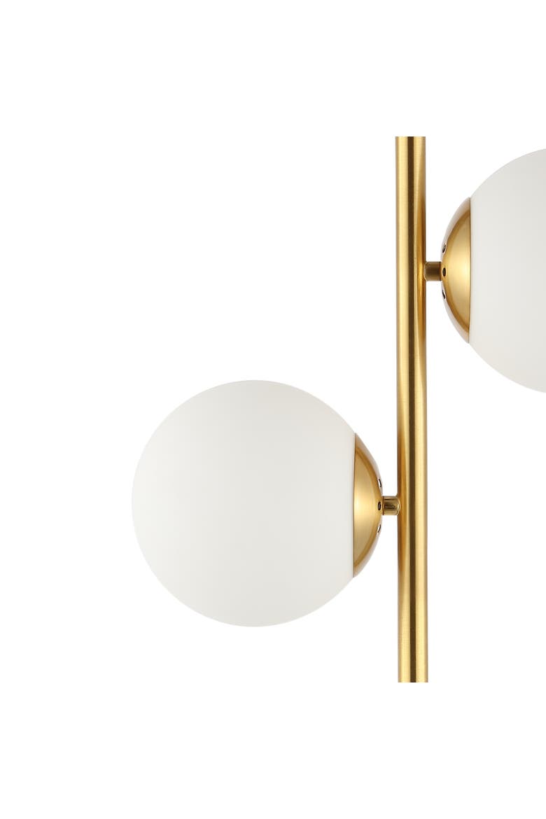 Amelie 28" 2-Light Coastal Vintage Iron LED Table Lamp, Brass Gold/White, Alternate, color, Brass Gold