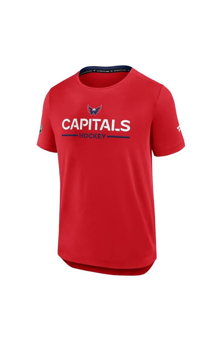 FANATICS Men
s Fanatics Red Washington Capitals Authentic Pro Rink Tech T-Shirt, Alternate, color, Red