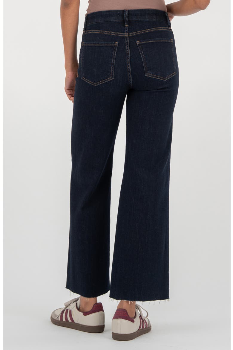 High Waist Raw Hem Wide Leg Jeans, Alternate, color, SUSTAIN