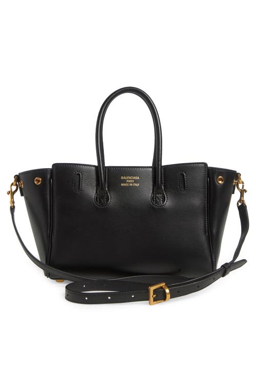 Balenciaga Mini Bel Air Leather Top Handle Bag In Black