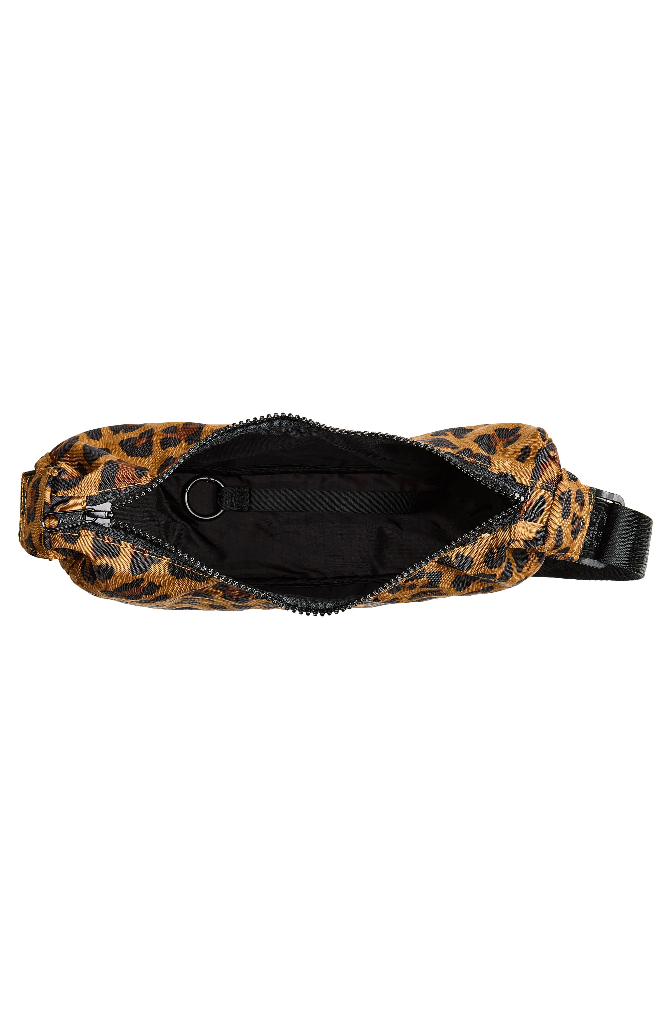 Small Recycled Nylon Crescent Crossbody Bag, Alternate, color, LEOPARD