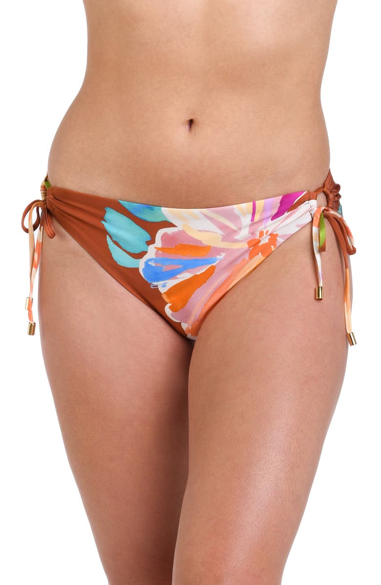 La Blanca Saharan Sands Adjustable Loop Hipster Bikini Bottoms, Alternate, color, Cinnamon
