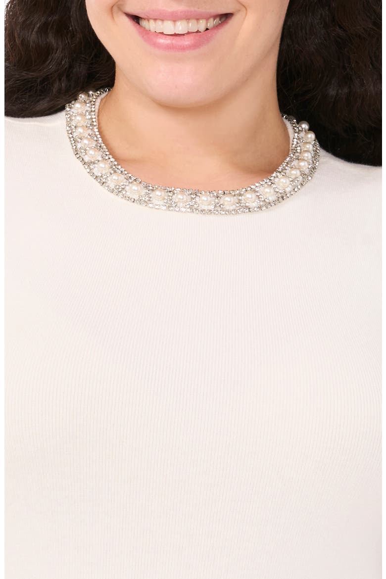 Faux Pearl & Rhinestone Detail Sweater Tank, Alternate, color, ANTIQUE WHITE