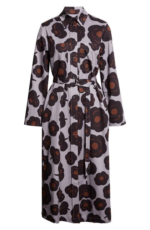 Marimekko Molly Tumma Floral Long Sleeve Twill Shirtdress In Multi
