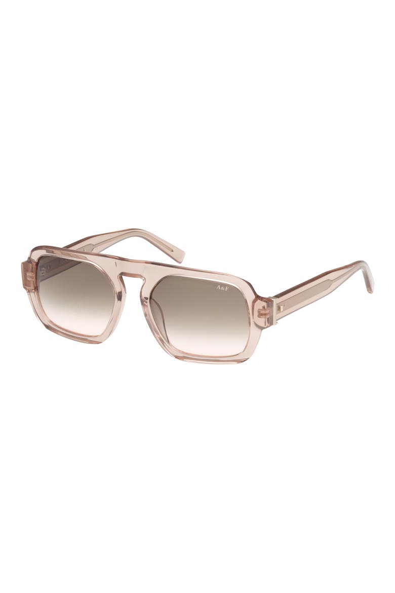 53mm Navigator Sunglasses, Alternate, color, SHINY BEIGE / BLUSH LENS