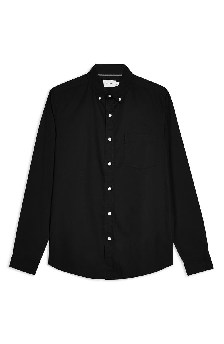 Topman Skinny Fit Stretch Button-Down Oxford Shirt, Alternate, color,