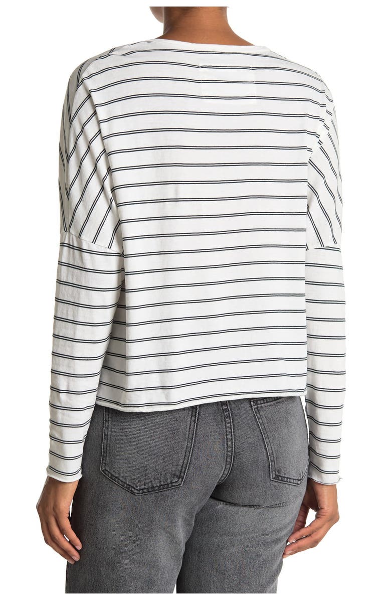 Frank & Eileen Striped Long Sleeve Crop T-Shirt, Alternate, color, 