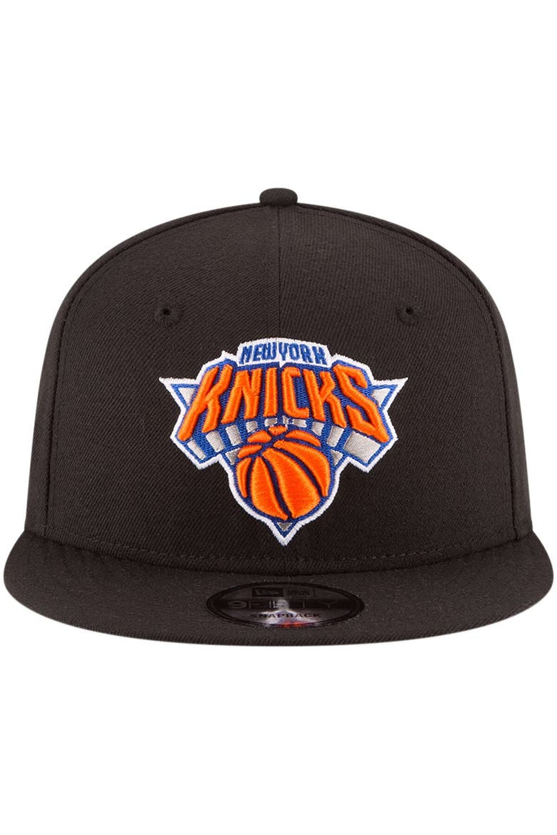 Men's New Era Black New York Knicks Official Team Color 9FIFTY Snapback Hat, Alternate, color, Black