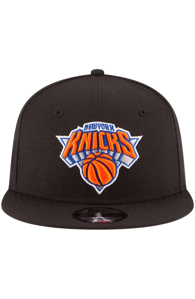 New Era Men's New Era Black New York Knicks Official Team Color 9FIFTY Snapback Hat, Alternate, color, 