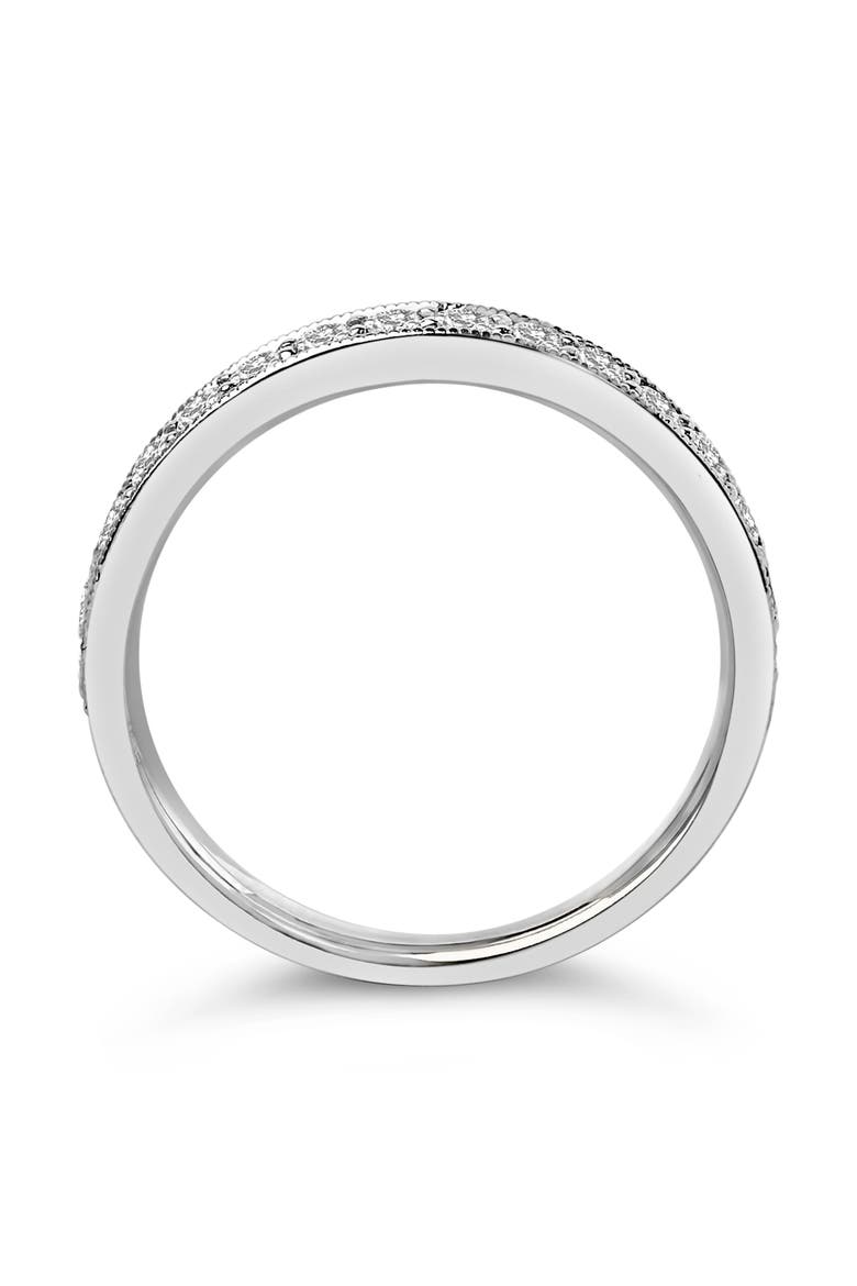 14K Gold 1/2 Cttw Round Diamond Milgrain Wedding Band, Alternate, color, White